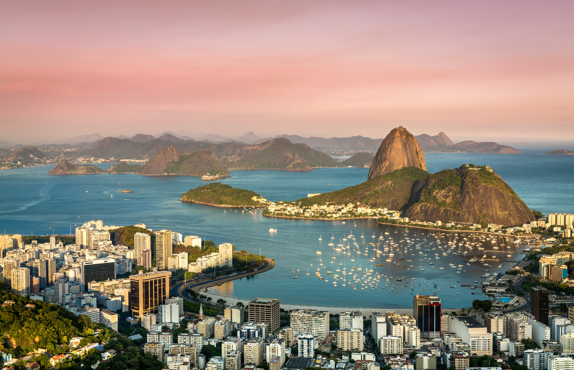 Sunset over Rio de Janeiro Botafogo Bay