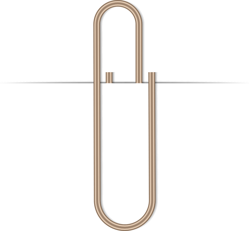 Bronze Realistic Paper Clip