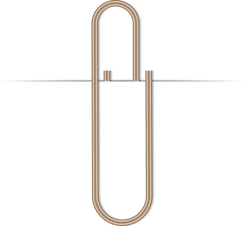 Bronze Realistic Paper Clip